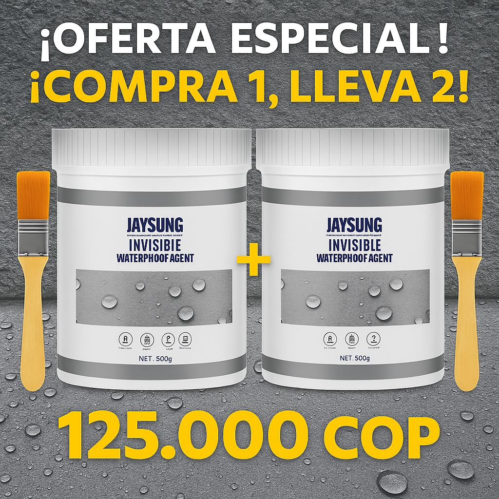 Sellador impermeabilizante invisible COMPRE 1 LEVE 2